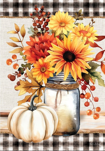 Flag-Garden-Durasoft-Fall Floral Jar (12.5