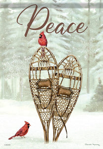 Flag-Garden-Durasoft-Peace/Wooden Snow Shoes (12.5" x 18")                                                              