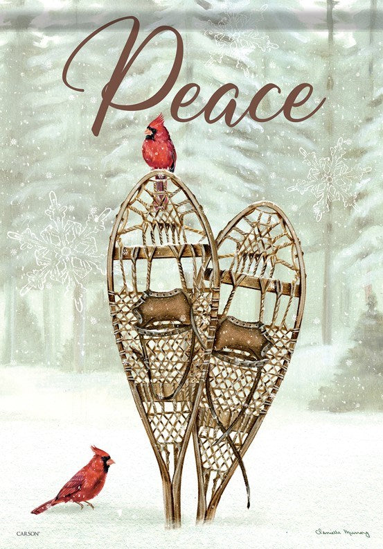 Flag-Garden-Durasoft-Peace/Wooden Snow Shoes (12.5
