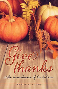 Bulletin-Give Thanks At The Remembrance Of His Holiness (Pack Of 100)                                                   