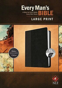 NLT Every Man's Bible/Large Print-Black/Onyx TuTone Indexed