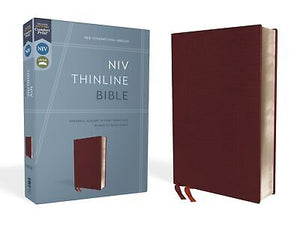 NIV Thinline Bible (Comfort Print)-Burgundy Bonded Leather