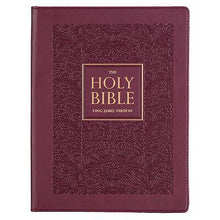 KJV Large Print Note-Taking Bible-Plum Faux Leather Hardcover