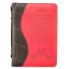 Bible Cover-Trendy Luxleather-Love-MED-Pink/Black