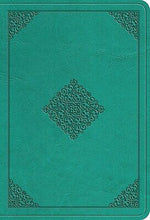 ESV Value Large Print Compact Bible-Teal Ornament Design TruTone