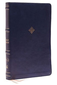 NKJV Thinline Bible (Comfort Print)-Navy Blue LeatherSoft