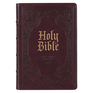 KJV Giant Print Bible (Full-Size)-Dark Brown Faux Leather Indexed