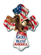 Wall Cross-Eagle/God Bless America (6" x 8")