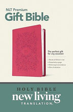 NLT Premium Gift Bible-Verry Berry Pink Vines LeatherLike