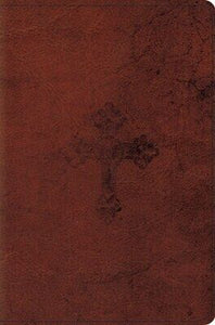ESV Compact Bible-Walnut Weathered Cross Design TruTone