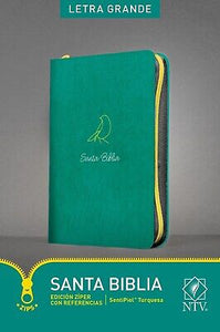 NTV Large Print Zipper Edition w/References (Edicion Ziper Con Referencias  Letra Grande)-Teal LeatherLike Indexed