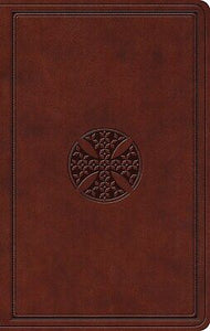 ESV Value Thinline Bible-Brown Mosaic Cross Design TruTone