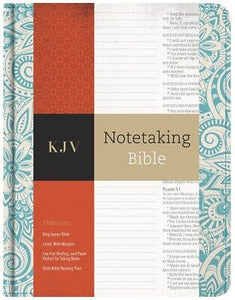 KJV Notetaking Bible-Blue Floral/Fabric