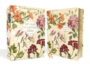 NASB Artisan Collection Bible (Comfort Print)-Almond Floral Leathersoft