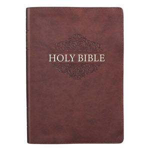 KJV Super Giant Print Bible-Brown Faux Leather Indexed