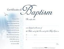 Certificate-Baptism-White Clouds (5.5" x 3.5") (Pack Of 6)