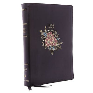 KJV Super Giant Print Reference Bible (Comfort Print)-Black Deluxe Floral Leathersoft Indexed