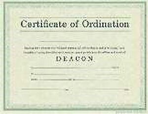 Certificate-Ordination-Deacon (Parchment) (8-1/2" x 11") (Pack Of 6)