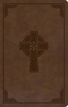 KJV Large Print Personal Size Reference Bible-Brown Celtic Cross LeatherTouch Indexed