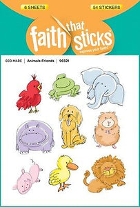 Sticker-Animal Friends (6 Sheets) (Faith That Sticks)
