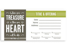 Offering Envelope-Treasure (Matt 6:21) (Pack Of 100)