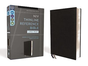 NIV Thinline Reference Bible/Large Print (Comfort Print) Black European Bonded Leather