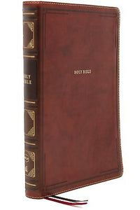 NKJV Center-Column Giant Print Reference Bible (Comfort Print)-Brown Leathersoft