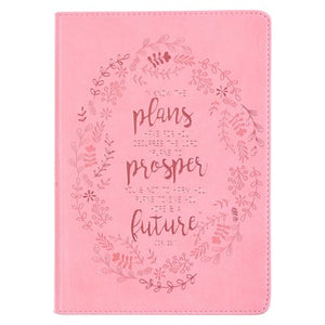 Journal-Slimline LuxLeather-I Know The Plans-Pink