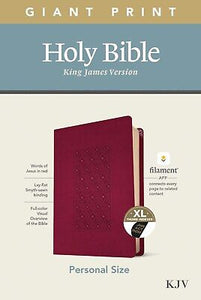 KJV Personal Size Giant Print Bible/Filament Enabled-Cranberry Diamond LeatherLike