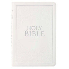 KJV Large Print Thinline Bible-White Faux Leather Indexed