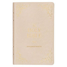 KJV Deluxe Gift Bible-Pearlescent Taupe Faux Leather