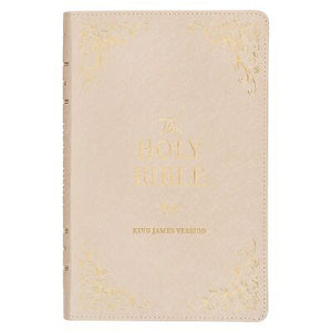 KJV Deluxe Gift Bible-Pearlescent Taupe Faux Leather