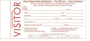 Visitor Card-w/Name Tag (Pack Of 100)