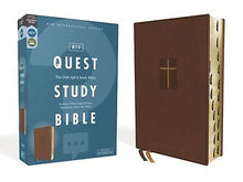 NIV Quest Study Bible (Comfort Print)-Brown Leathersoft Indexed