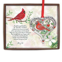 Ornament-Cardinal Heart w/Card & Gift Box