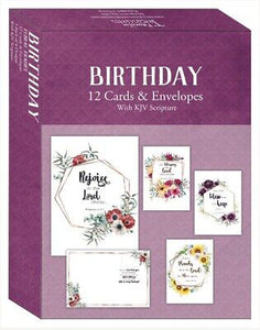 Card-Boxed-Birthday-Floral Frames (Pack Of 12)
