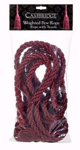 Weighted Pew Rope-4'-Burgundy