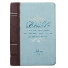 Journal-Blessed-LuxLeather-Blue w/Zipper