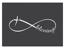 Auto Decal-Vinyl-Infinity Cross-Blessings-White (6 x 2.25)