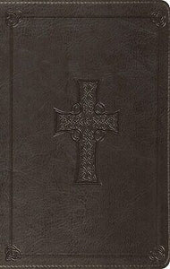 ESV Value Thinline Bible-Charcoal Celtic Cross Design TruTone