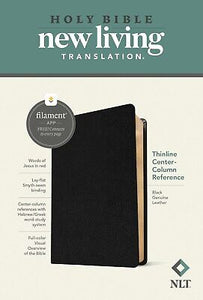 NLT Thinline Center-Column Reference Bible  Filament-Enabled-Black Genuine Leather