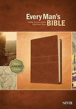 NIV Every Man's Bible-Deluxe Journeyman Edition-Burnt Khaki LeatherLike