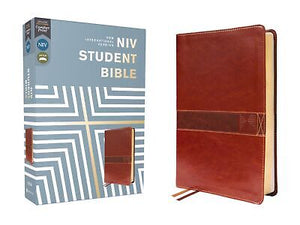 NIV Student Bible (Comfort Print)-Brown Leathersoft