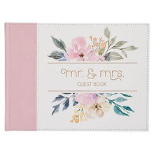 Guest Book-Wedding-Pink/White Floral Mr. & Mrs.