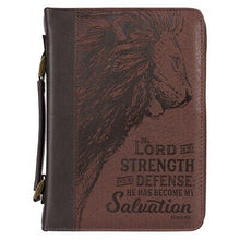 Bible Cover-Lord Is My Strength Exodus 15:2-Brown-MED