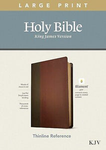 KJV Large Print Thinline Reference Bible/Filament Enabled Edition-Brown/Mahogany LeatherLike