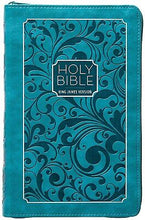 KJV Holy Bible/Zipper Edition-Turquoise Faux Leather