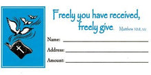 Offering Envelope-Freely Given (Matthew 10:8) (Bill-Size) (Pack Of 100)