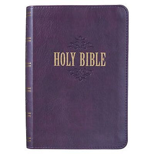 KJV Large Print Compact Bible-Purple Faux Leather