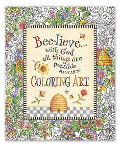 Bee-lieve... with God All Things Are Possible Coloring Art